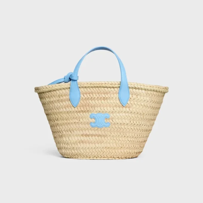 Sac Teen Triomphe Panier pour adolescent en feuilles de palmier et cuir de veau Sac Teen Triomphe Panier pour adolescent en feuilles de palmier et cuir de veau
