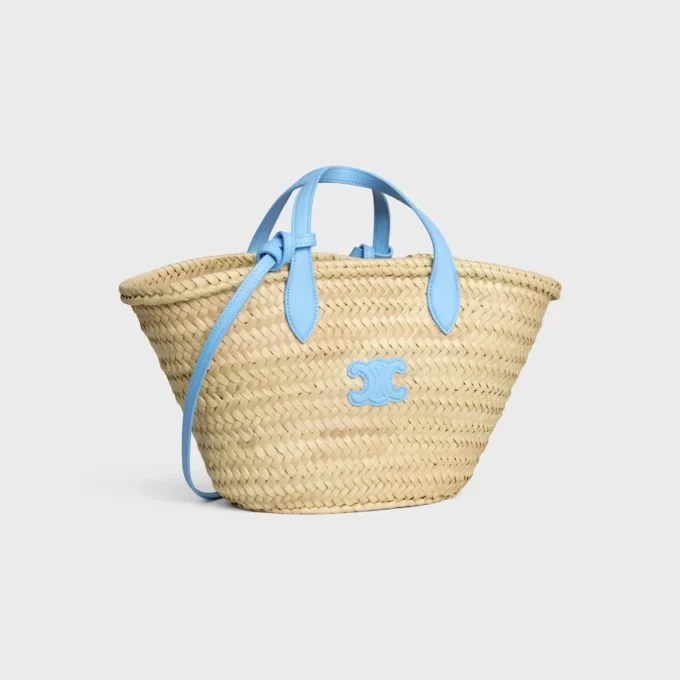 Sac Teen Triomphe Panier pour adolescent en feuilles de palmier et cuir de veau Sac Teen Triomphe Panier pour adolescent en feuilles de palmier et cuir de veau