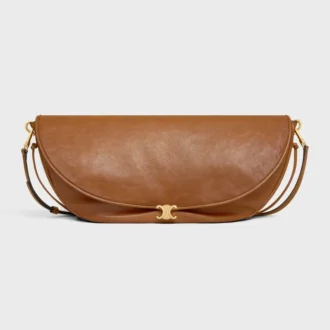 Sac Triomphe Halfmoon en cuir d&rsquo;agneau souple et brillant