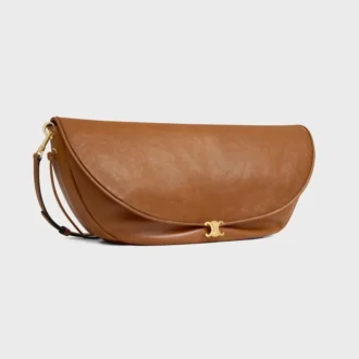 Sac Triomphe Halfmoon en cuir d&rsquo;agneau souple et brillant