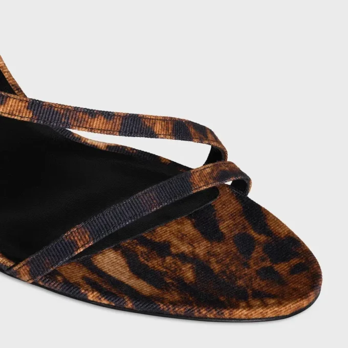 Sandales CELINE Ava en tissu gros-grain imprimé léopard