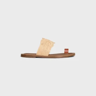 Sandales CELINE Lympia en raphia et cuir de veau