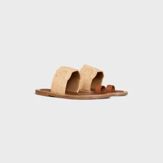 Sandales CELINE Lympia en raphia et cuir de veau