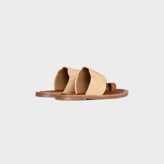 Sandales CELINE Lympia en raphia et cuir de veau
