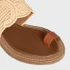 Sandales CELINE Lympia en raphia et cuir de veau