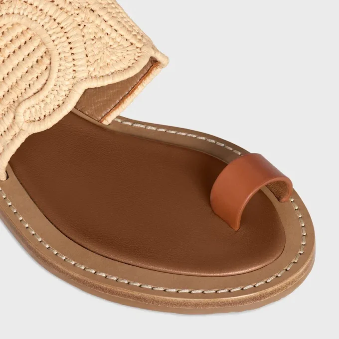 Sandales CELINE Lympia en raphia et cuir de veau