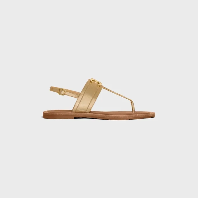 Sandales CELINE Lympia Triomphe en cuir de veau laminé
