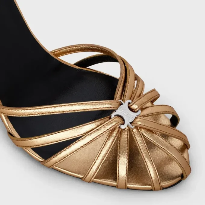 Sandales CELINE Triomphe en cuir d&rsquo;agneau laminé