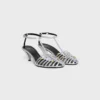 Sandales à talons cage en cuir d&rsquo;agneau laminé