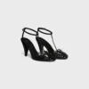 Sandales à talons cage en cuir de chèvre Sandales à talons cage en cuir de chèvre