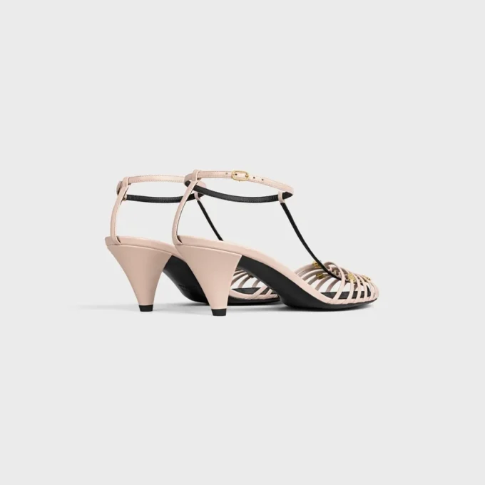 Sandales à talons cage en cuir de chèvre Sandales à talons cage en cuir de chèvre