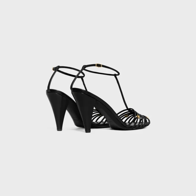 Sandales à talons cage en cuir de chèvre Sandales à talons cage en cuir de chèvre