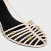 Sandales à talons cage en cuir de chèvre Sandales à talons cage en cuir de chèvre