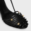Sandales à talons cage en cuir de chèvre Sandales à talons cage en cuir de chèvre