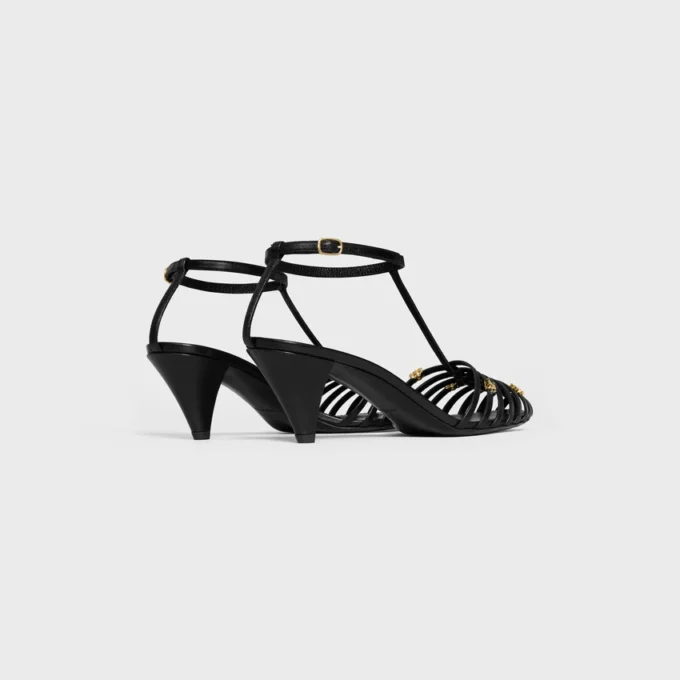 Sandales à talons cage en cuir de chèvre Sandales à talons cage en cuir de chèvre