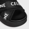 Sandales à talons carrés CELINE en maille, nylon et textile avec jacquard CELINE Sandales à talons carrés CELINE en maille, nylon et textile avec jacquard CELINE