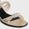 Sandales à talons CléMence en cuir d’agneau laminé Sandales à talons CléMence en cuir d’agneau laminé