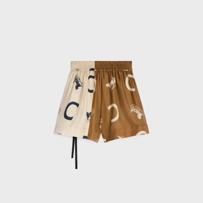 Short de pyjama en twill de soie