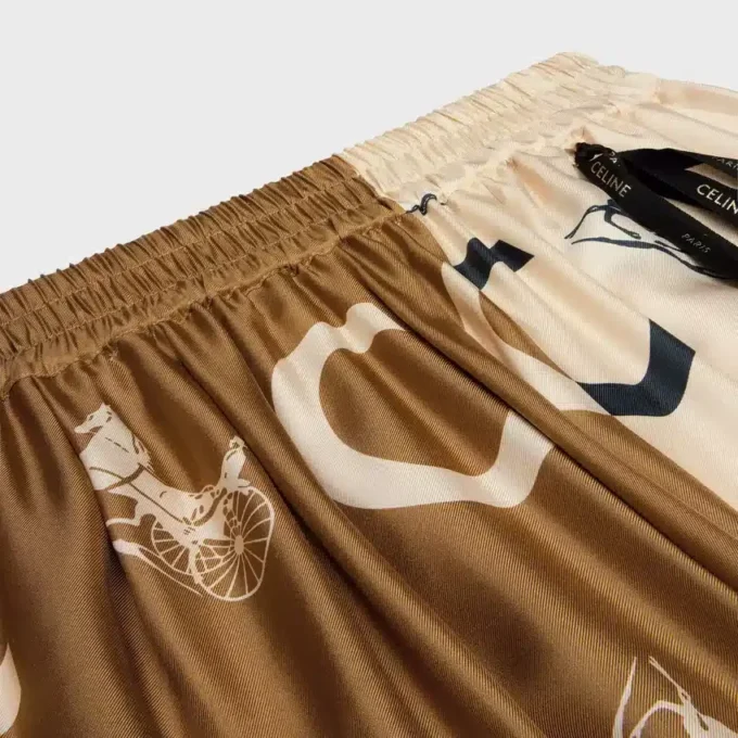 Short de pyjama en twill de soie