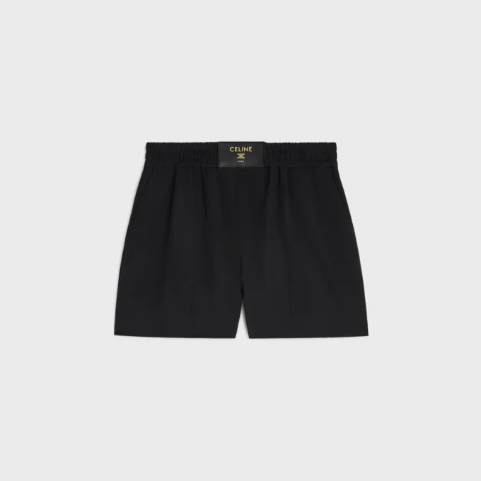 Short en sergé de laine