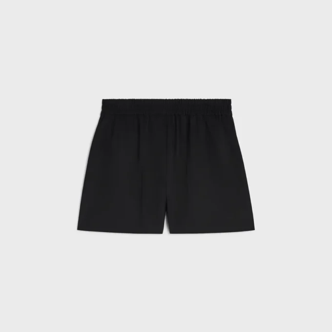 Short en sergé de laine