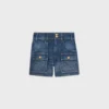 Short Kitty en denim délavé foncé