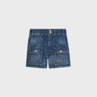 Short Kitty en denim délavé foncé