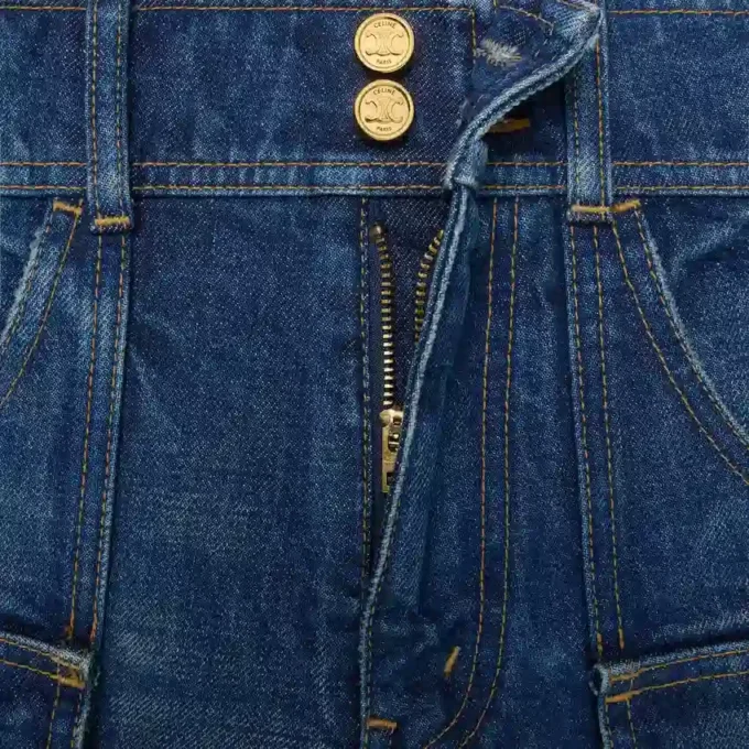 Short Kitty en denim délavé foncé