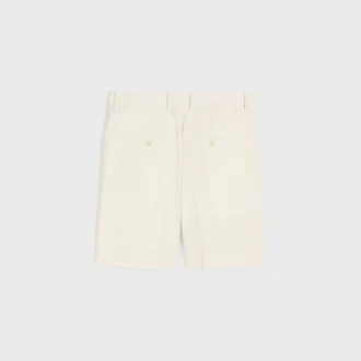 Short Masculin à triple pli en laine rayée