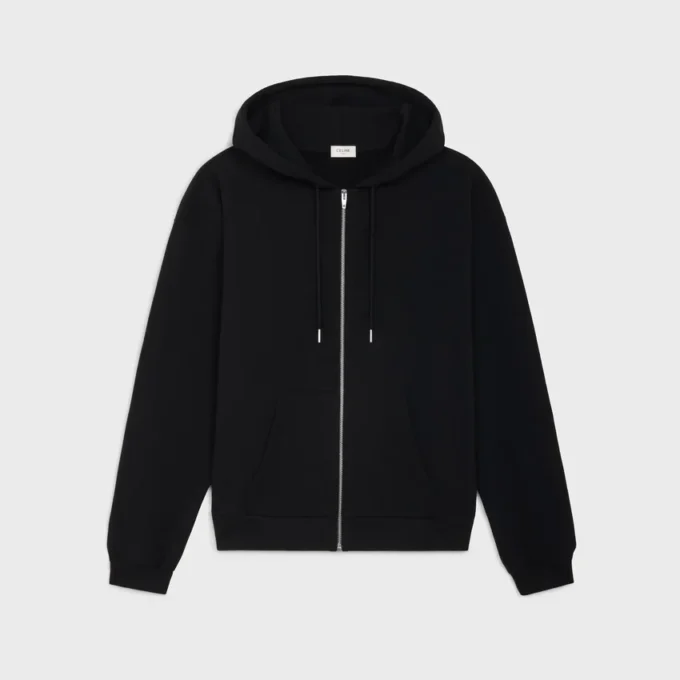 Sweat à capuche zippé en molleton de coton
