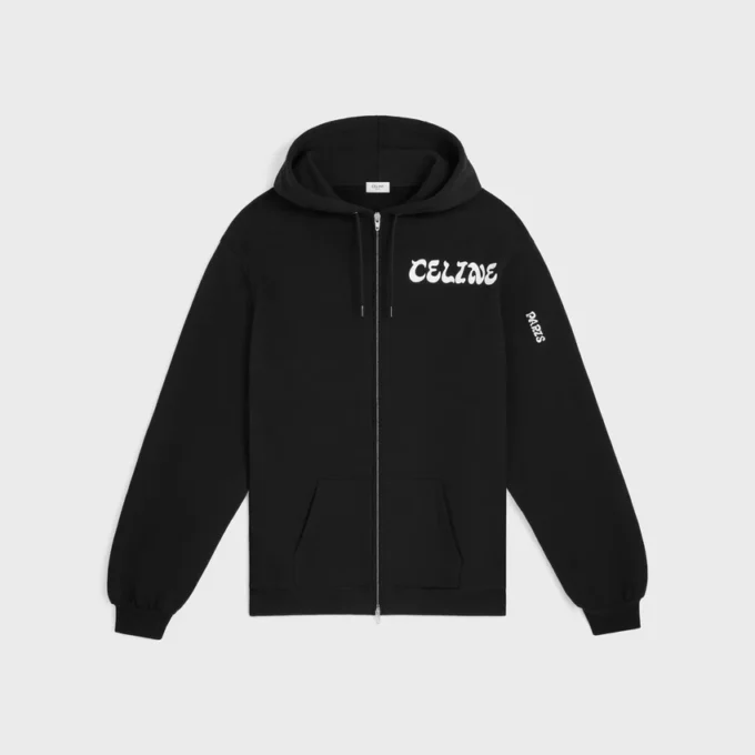 Sweat à capuche zippé en molleton de coton