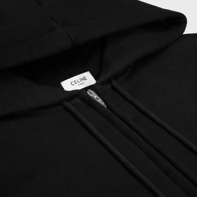 Sweat à capuche zippé en molleton de coton
