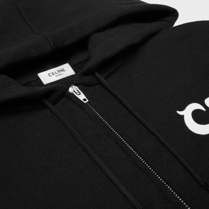 Sweat à capuche zippé en molleton de coton