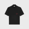 T-shirt à col montant en jersey de coton