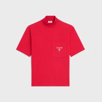 T-shirt à col montant en jersey de coton