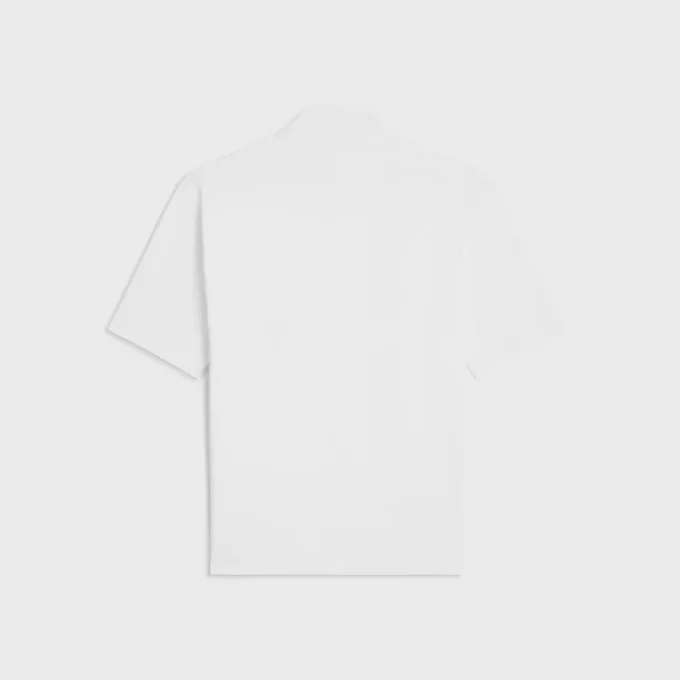 T-shirt à col montant en jersey de coton