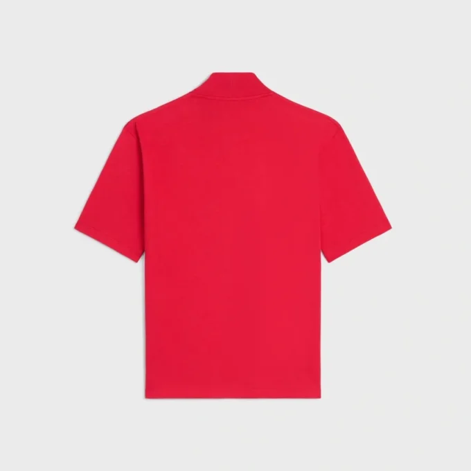 T-shirt à col montant en jersey de coton