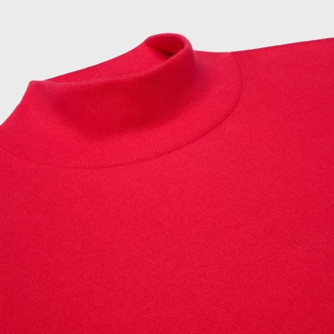 T-shirt à col montant en jersey de coton