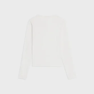 T-shirt à manches longues en jersey de coton côtelé