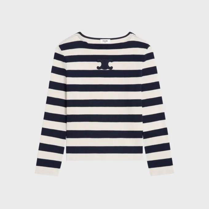 T-shirt Triomphe Marinière en jersey de coton
