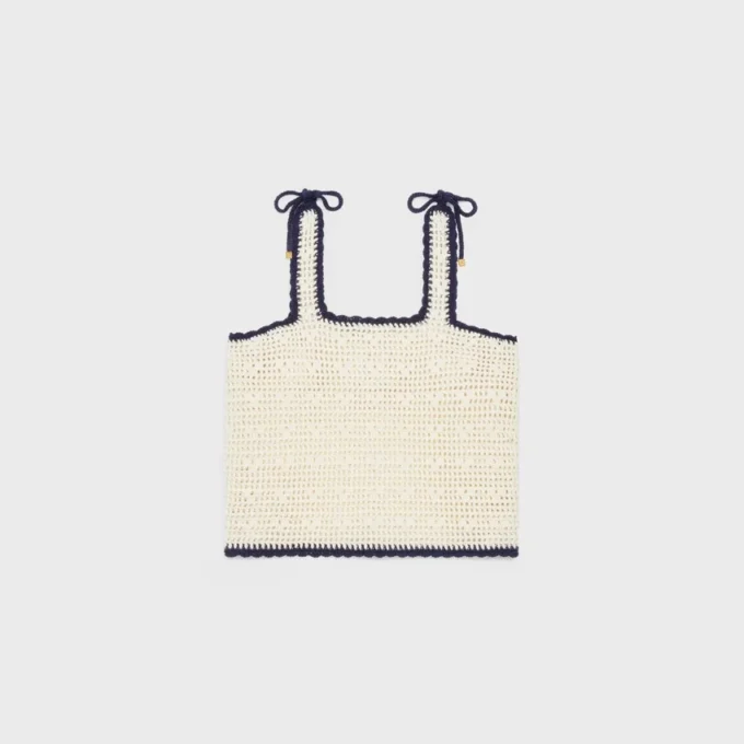 Top court Triomphe en coton crocheté