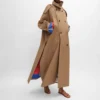 Trench-coat en gabardine de coton et laine