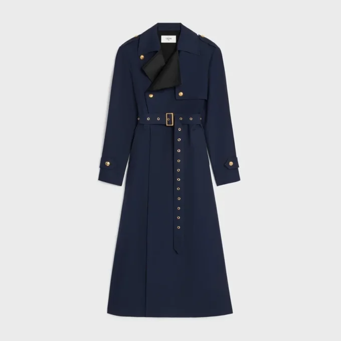 Trench-coat Tux en gabardine de coton et de laine