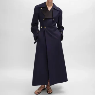 Trench-coat Tux en gabardine de coton et de laine