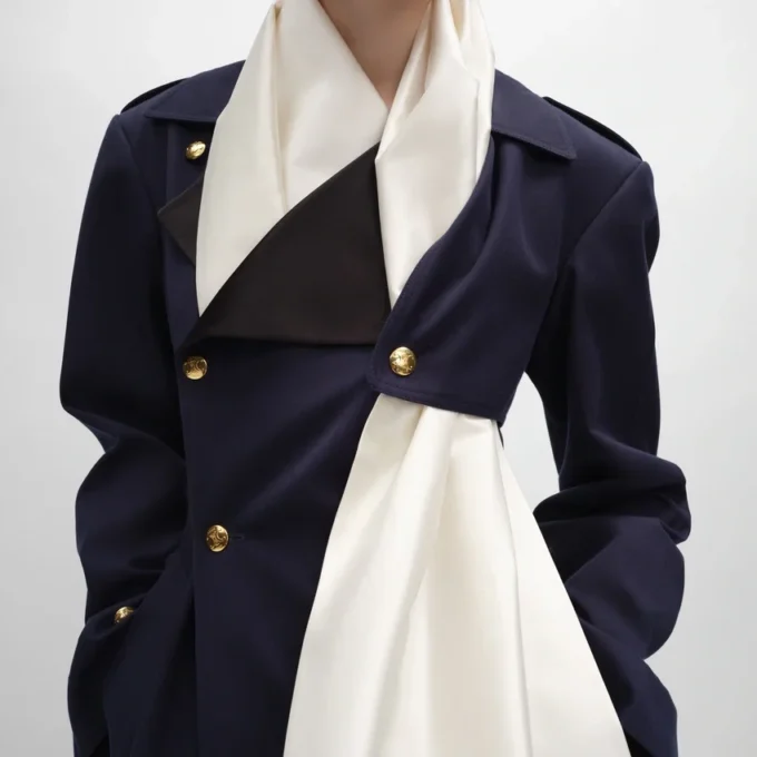Trench-coat Tux en gabardine de coton et de laine