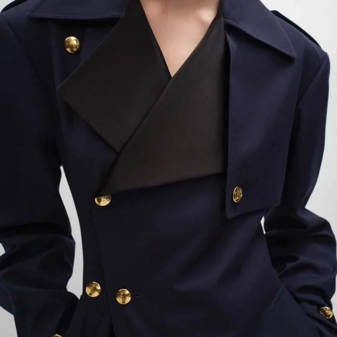Trench-coat Tux en gabardine de coton et de laine