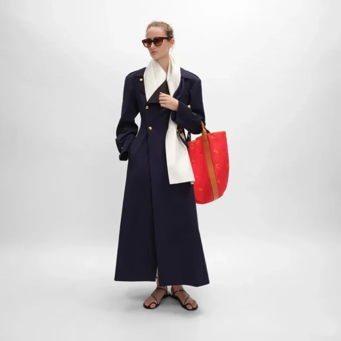 Trench-coat Tux en gabardine de coton et de laine