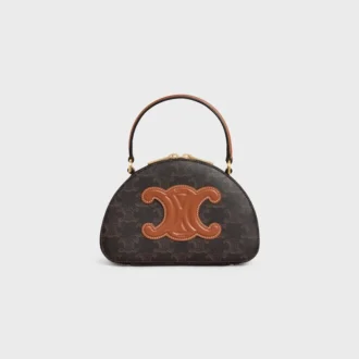 Étui Half Moon en Triomphe Canvas et cuir de veau