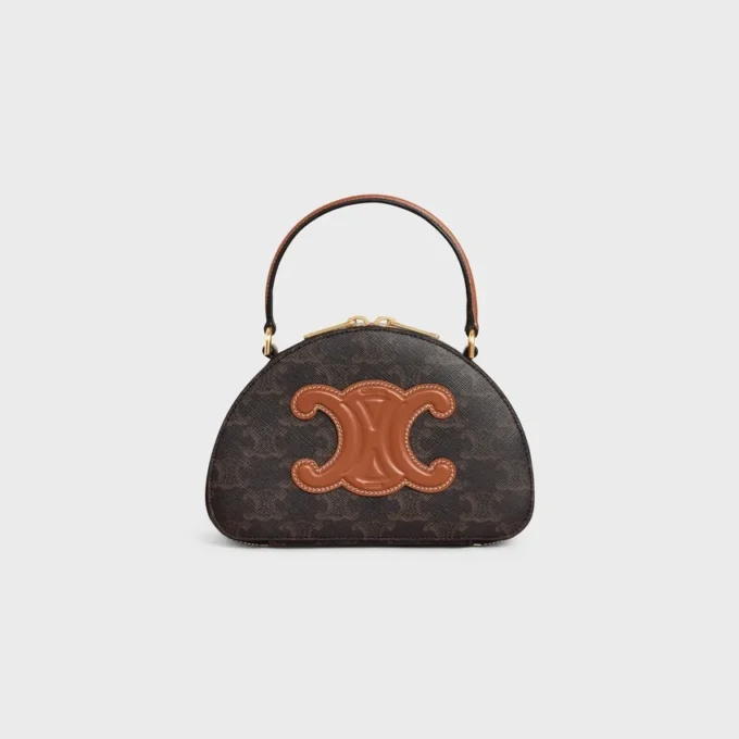 Étui Half Moon en Triomphe Canvas et cuir de veau