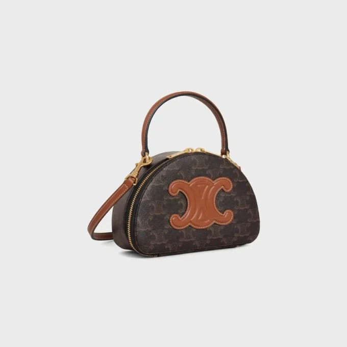 Étui Half Moon en Triomphe Canvas et cuir de veau